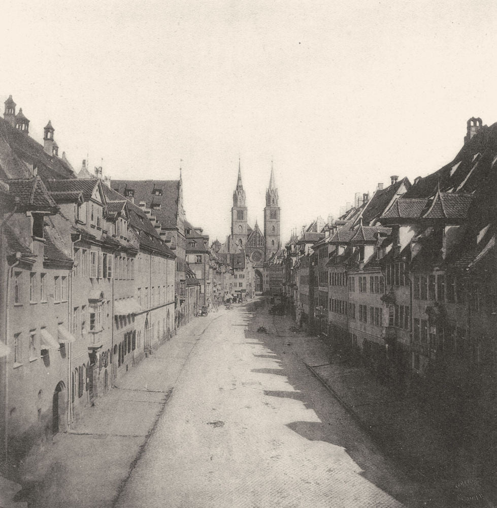 GERMANY. Nuremberg, Caroline street and the church of Saint- Laurent, 1855 1935